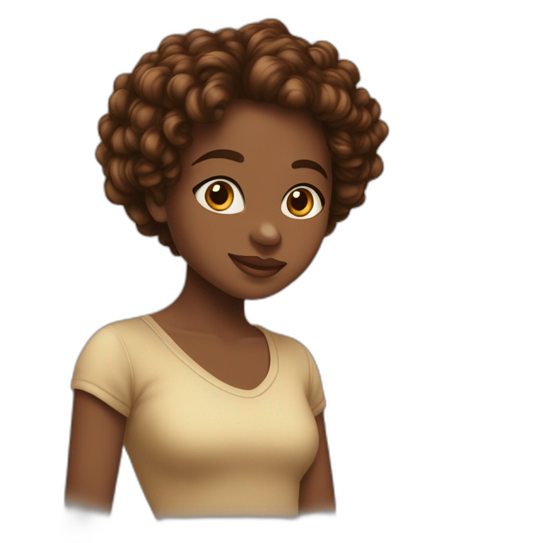 Fille Métisse Avec Une Couronne Et Un Noeud Dans Les Cheveux Ai Emoji Generator 