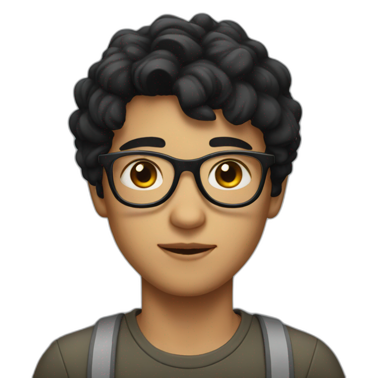 Boy With Black Glasses Ai Emoji Generator 8442