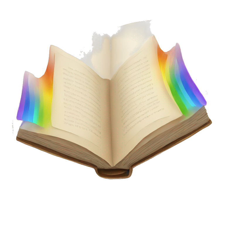 Open book with rainbow | AI Emoji Generator