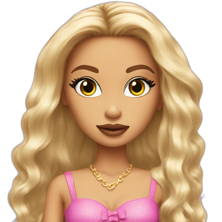 Bratz doll with blobd hair | AI Emoji Generator