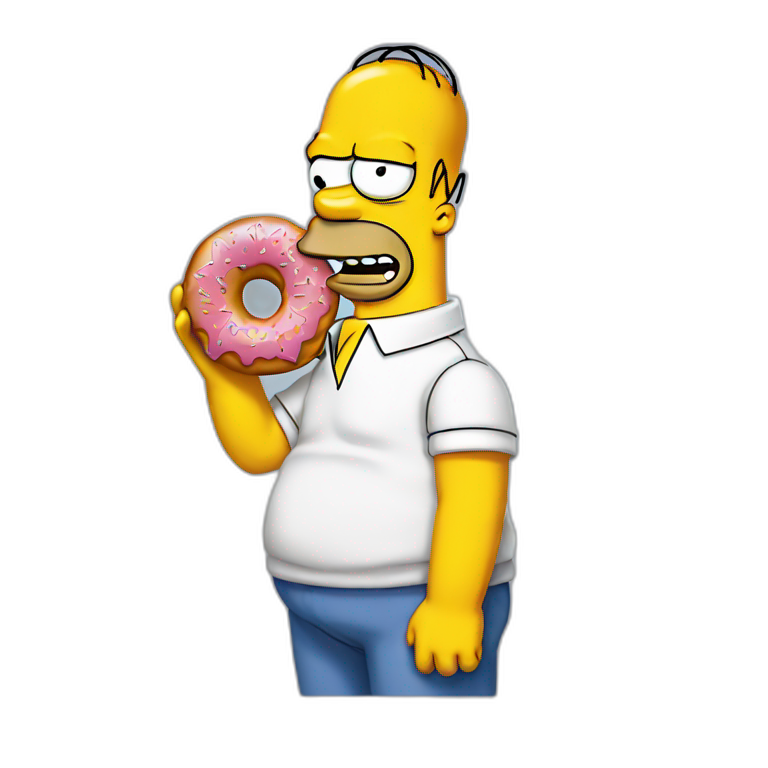 homer simpson eating a donut | AI Emoji Generator