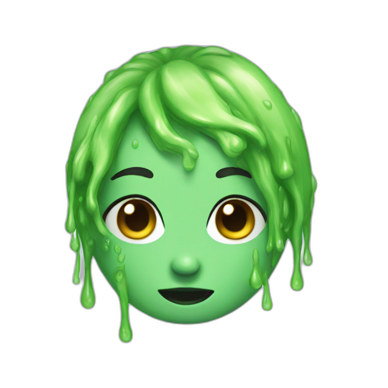 A black straight hair girl sleeping, with a drizzle of slime | AI Emoji ...