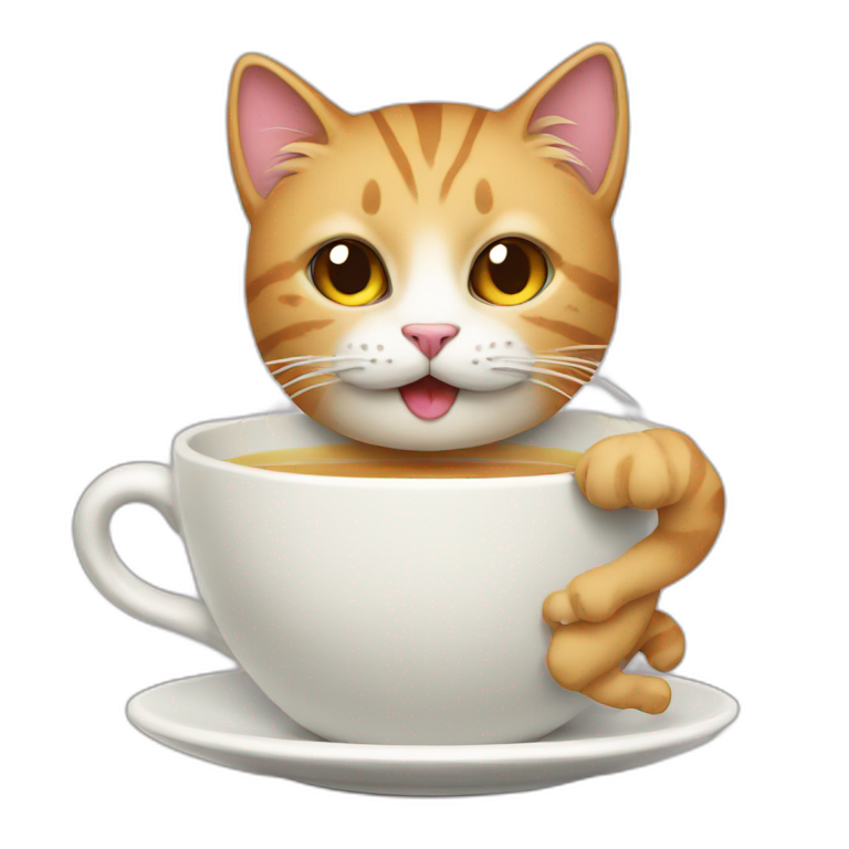 cat-with-cup-of-coffie | AI Emoji Generator