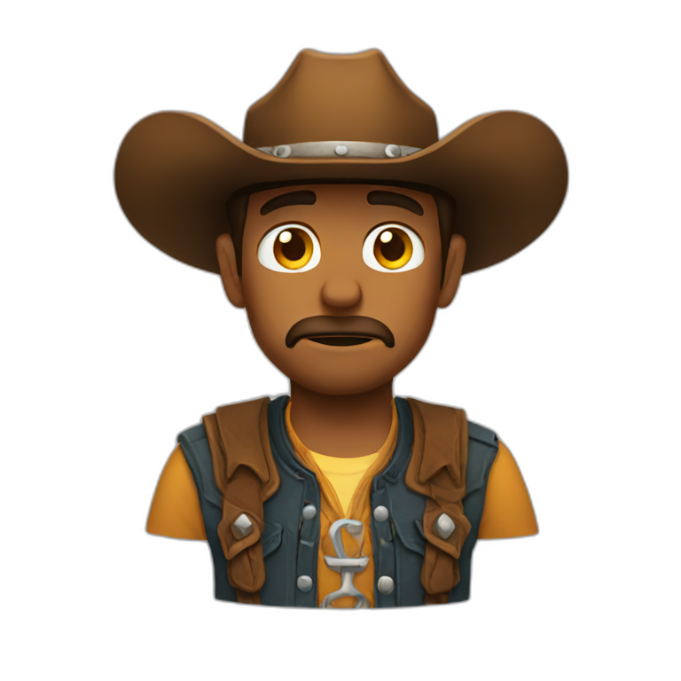 Sad cowboy | AI Emoji Generator