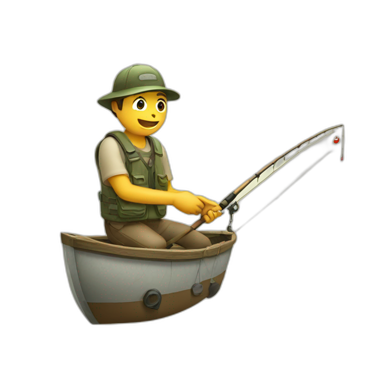 Fishing rod and fishing lure | AI Emoji Generator