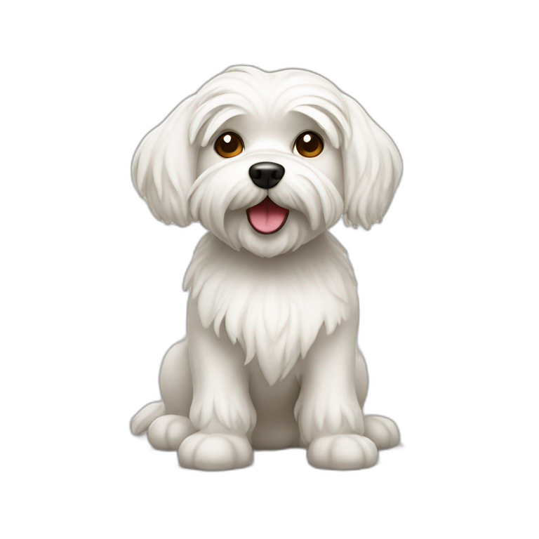 Maltese dog nap on pillow | AI Emoji Generator