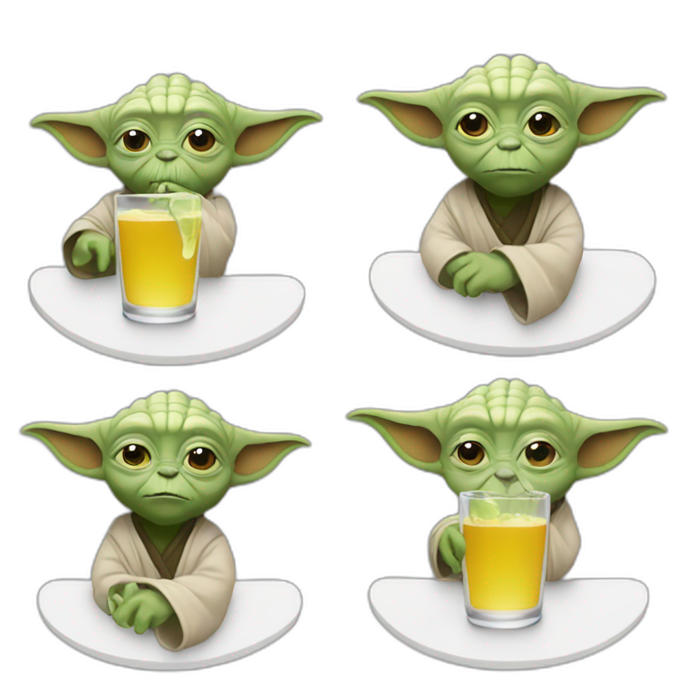 Yoda drinking coke | AI Emoji Generator