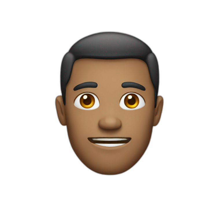 A person with a very marked jaw, pointing at it | AI Emoji Generator