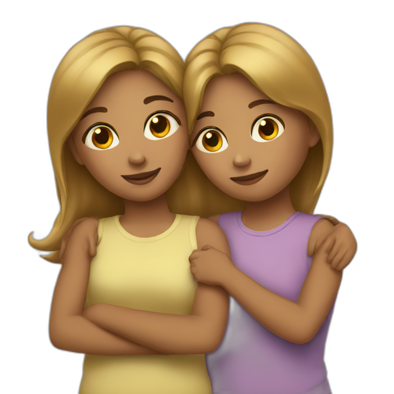 two girls and a rabbit | AI Emoji Generator