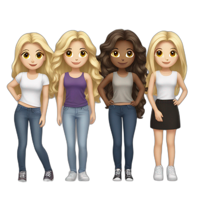 3 group of friends | AI Emoji Generator