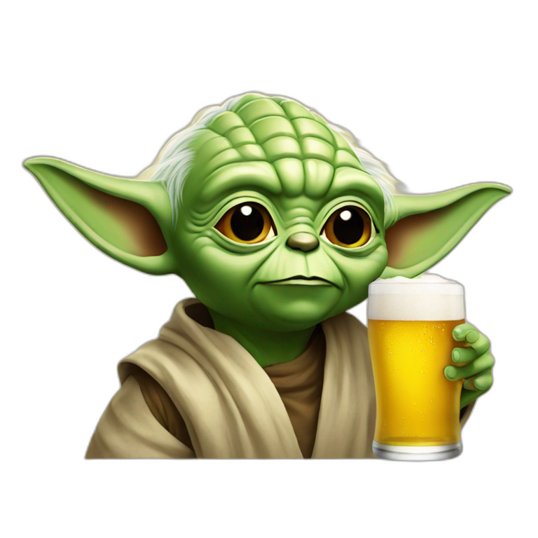 Yoda-drink-beer | AI Emoji Generator