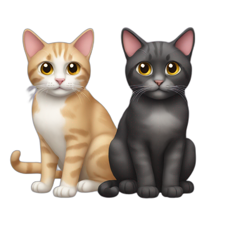 two cats walking with their tails making a loveheart | AI Emoji Generator