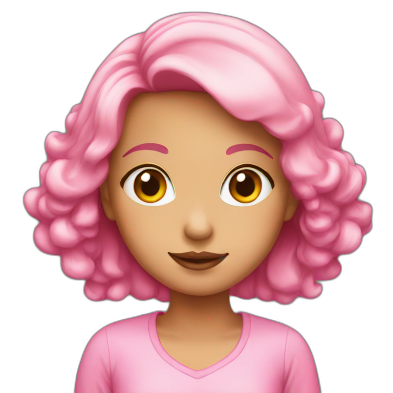 A girl wearing pink | AI Emoji Generator