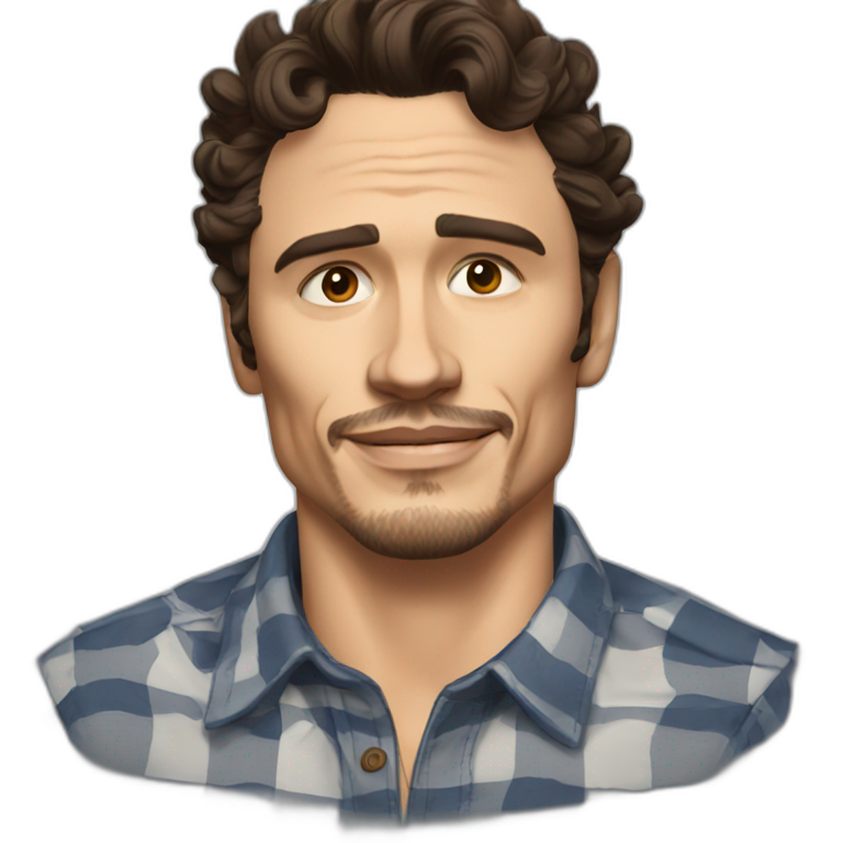 james franco cartoon wearing shirt | AI Emoji Generator