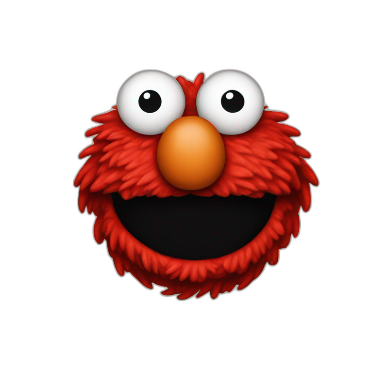 Elmo with a jawline | AI Emoji Generator