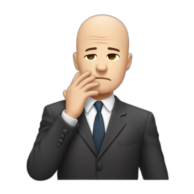 Bald Facepalm In A Suit | AI Emoji Generator