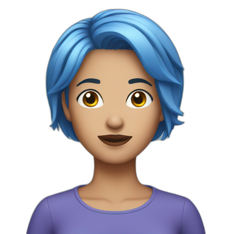 blond woman short hair blue eyes | AI Emoji Generator