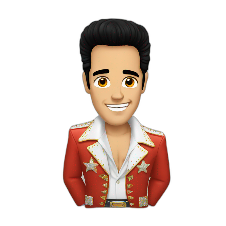 a baby in elvis costume | AI Emoji Generator