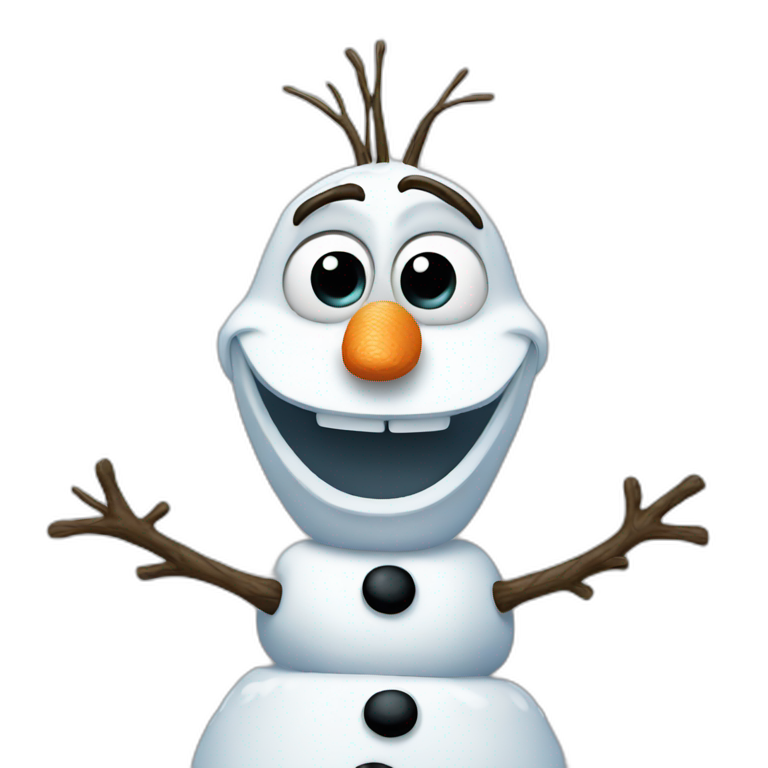 olaf snowman, frozen, sad face | AI Emoji Generator