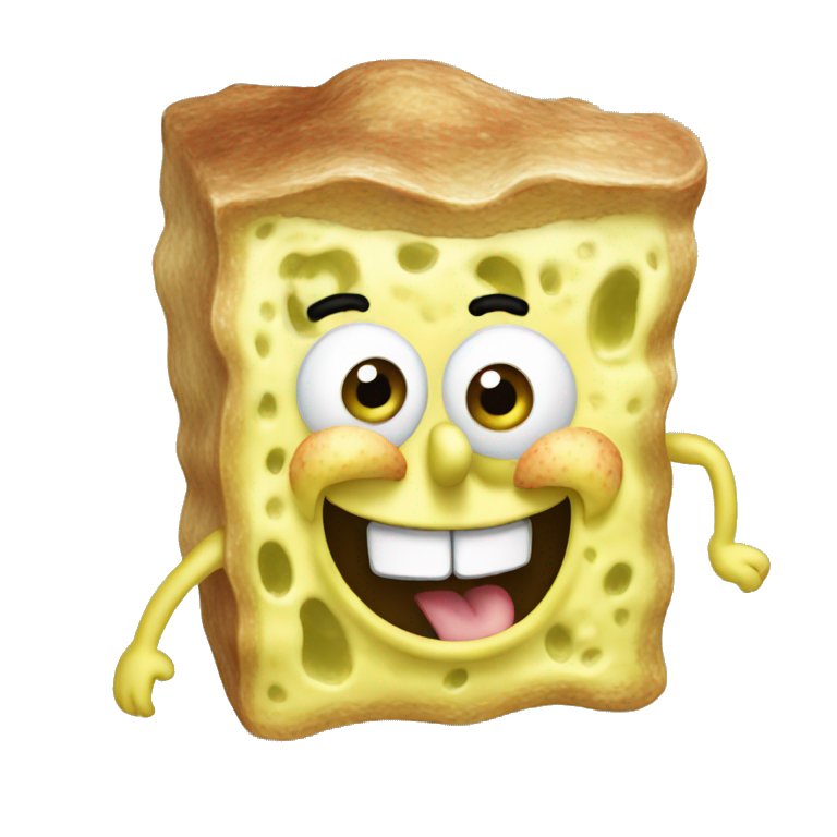 spongebob with a bob haircut black like an emoji very sharp, apple iOS ...