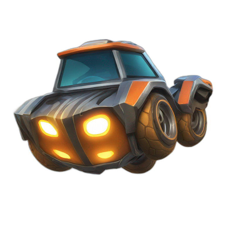 an footballer in a car playing rocket league | AI Emoji Generator