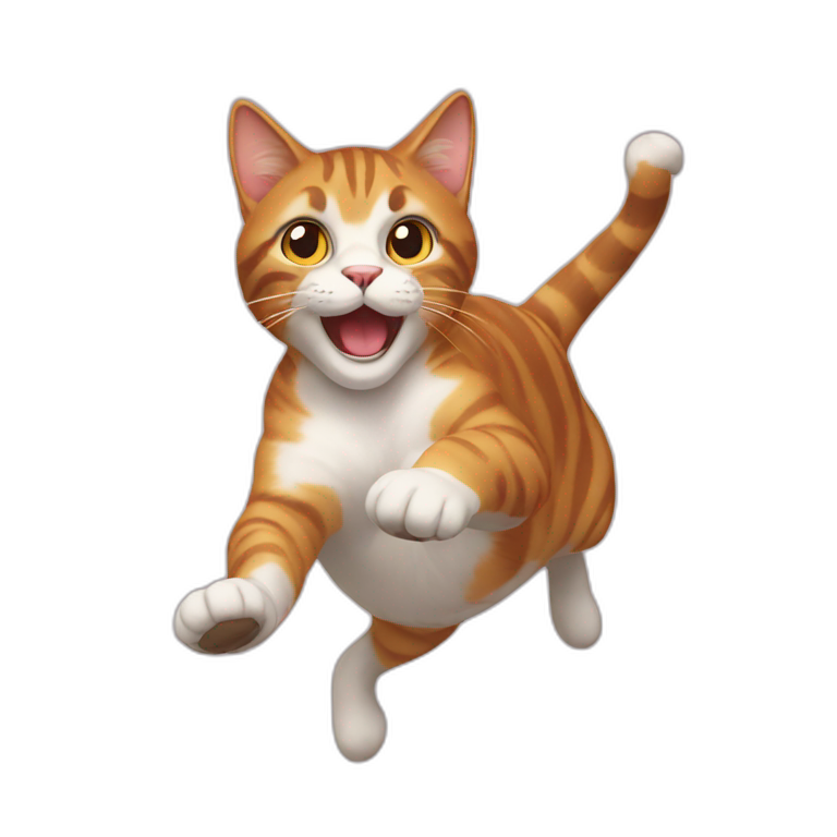 Abyssinian cat jumping | AI Emoji Generator