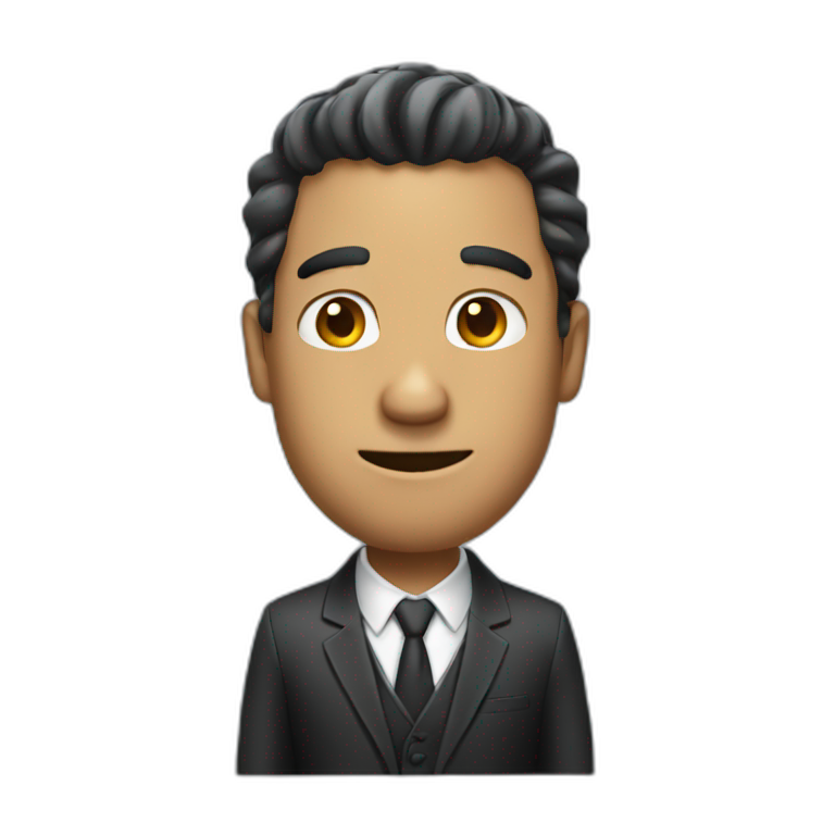 Funny guy with suit | AI Emoji Generator