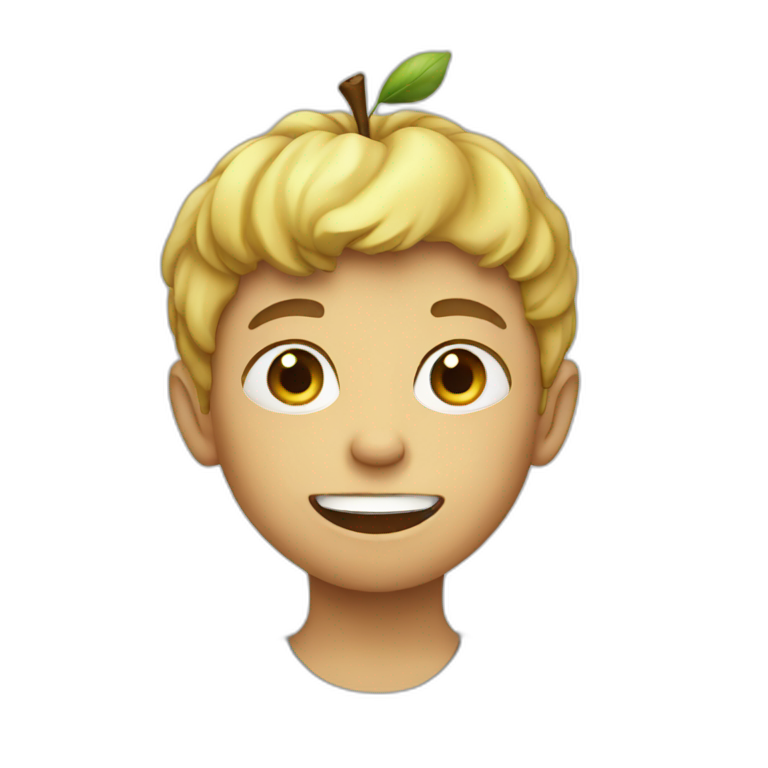 Men eating apple | AI Emoji Generator