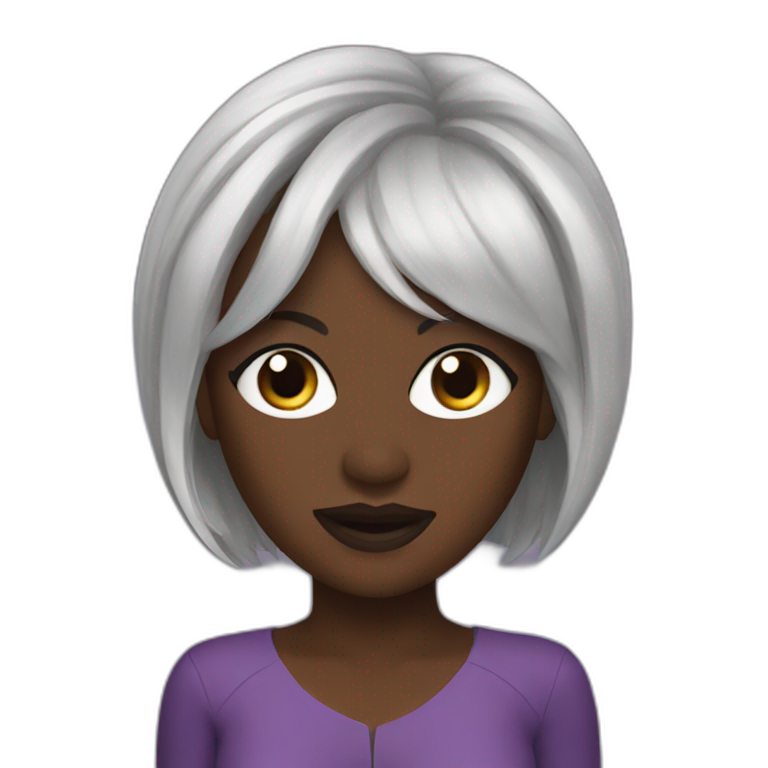 viola davis with long straight dark hair | AI Emoji Generator