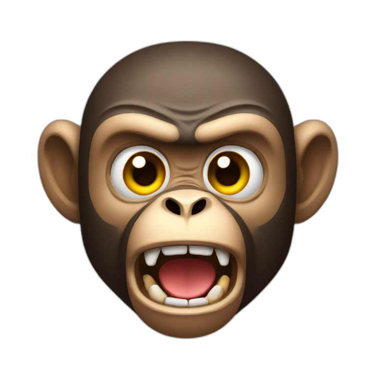 Monkey is angry full body | AI Emoji Generator