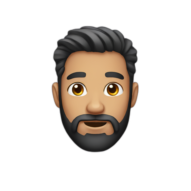 emo guy with beard and hat hype face | AI Emoji Generator