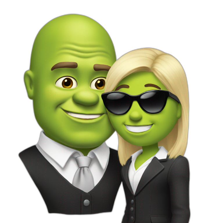 super hot shrek kissing with white-guy-wearing-suit-with-short blonde ...