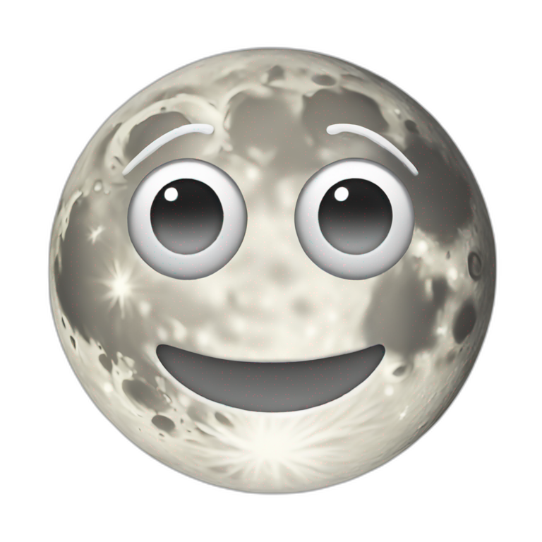 Sad moon face | AI Emoji Generator