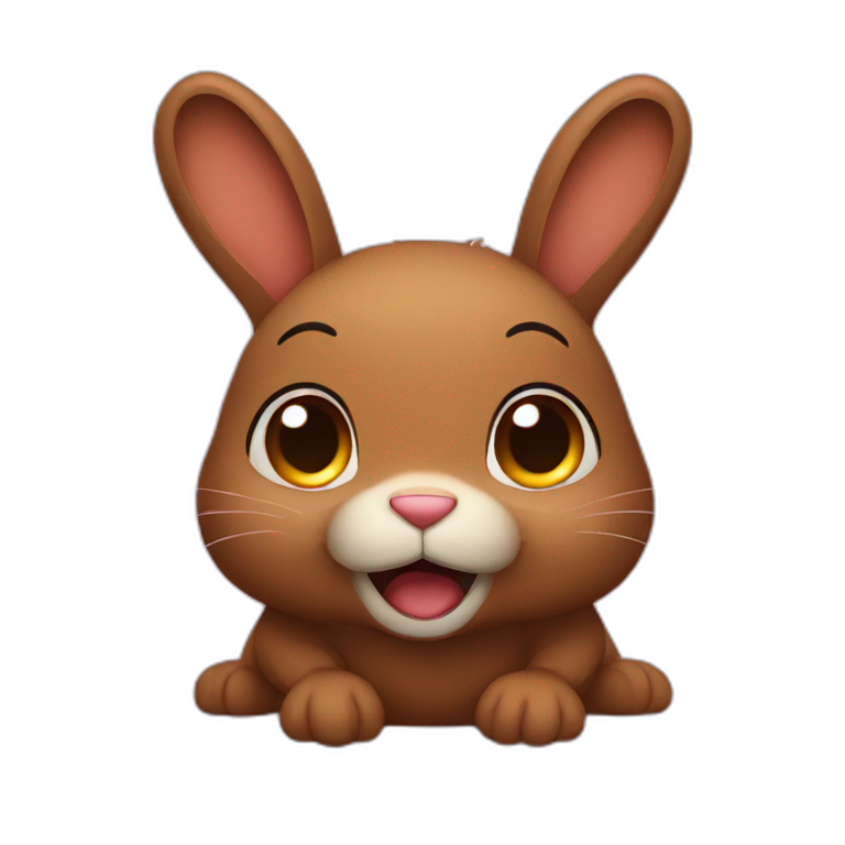 brown bunny with glasses | AI Emoji Generator