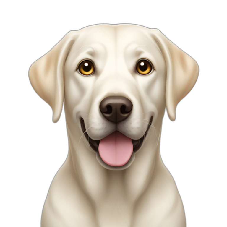 White Labrador happy | AI Emoji Generator