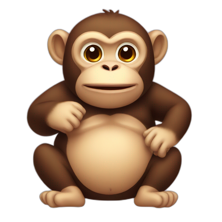 Fat cute monkey | AI Emoji Generator