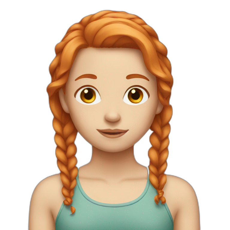 girl with short wavy ginger hair hair glasses | AI Emoji Generator