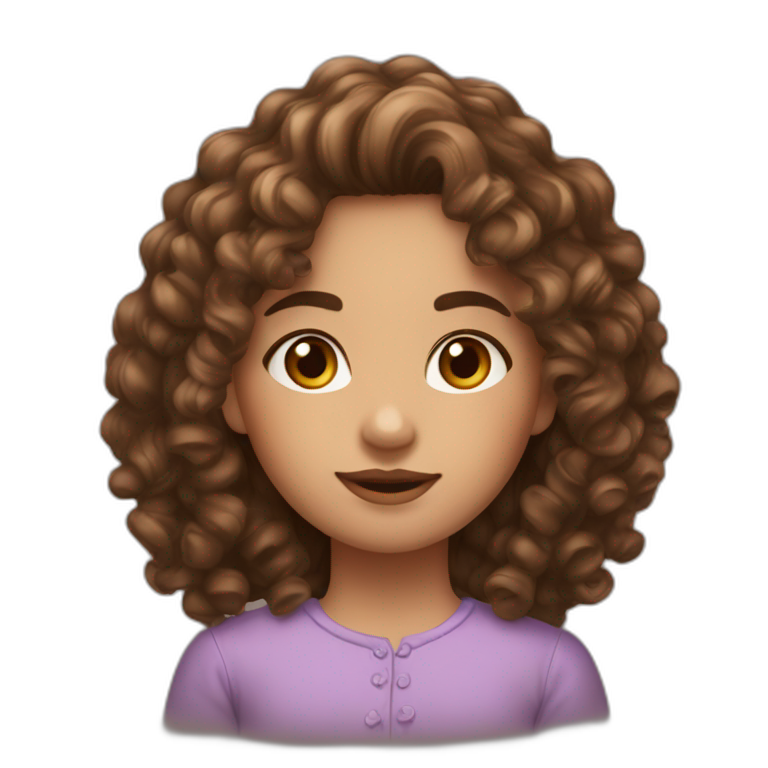 face of midle easten curly tenage girl with brown hair in T-shirt | AI ...