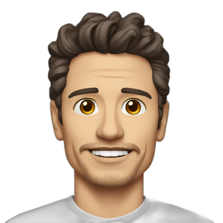 james franco cartoon wearing shirt | AI Emoji Generator