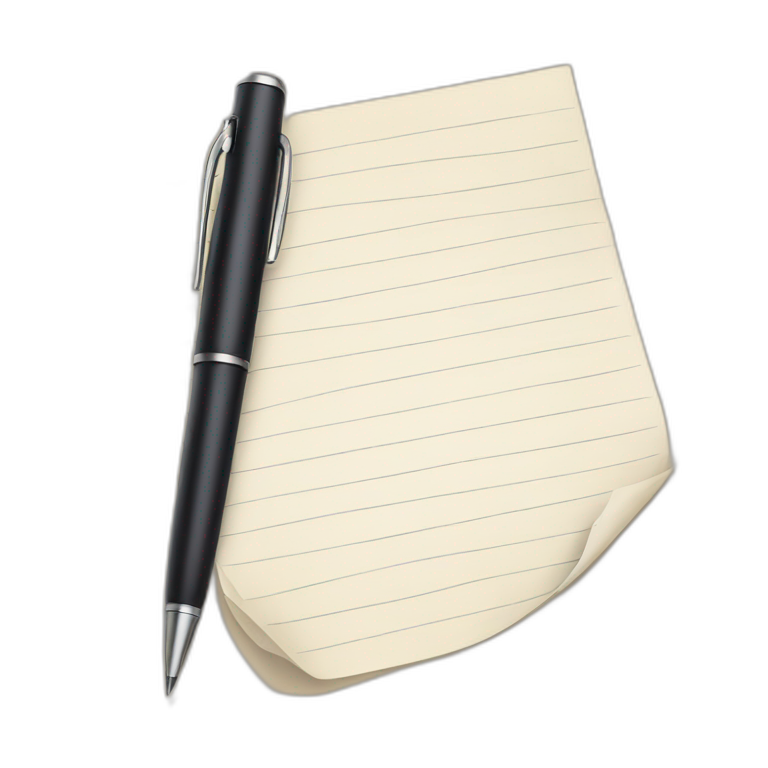 pen writing paper stack | AI Emoji Generator