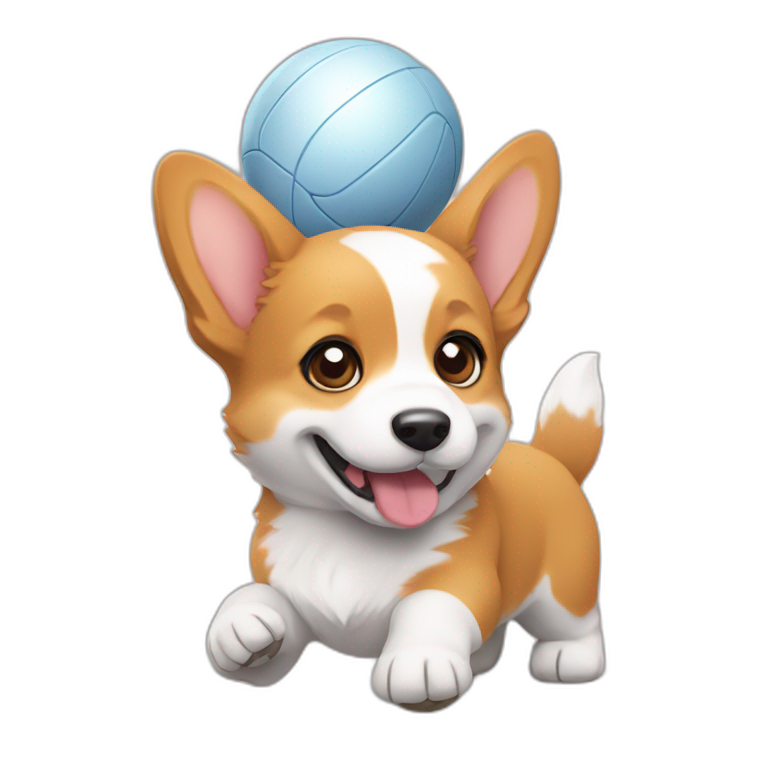 Corgi eating a ball | AI Emoji Generator