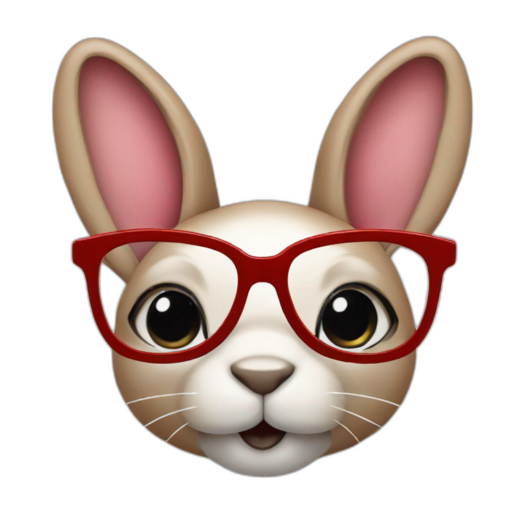 brown bunny with glasses | AI Emoji Generator