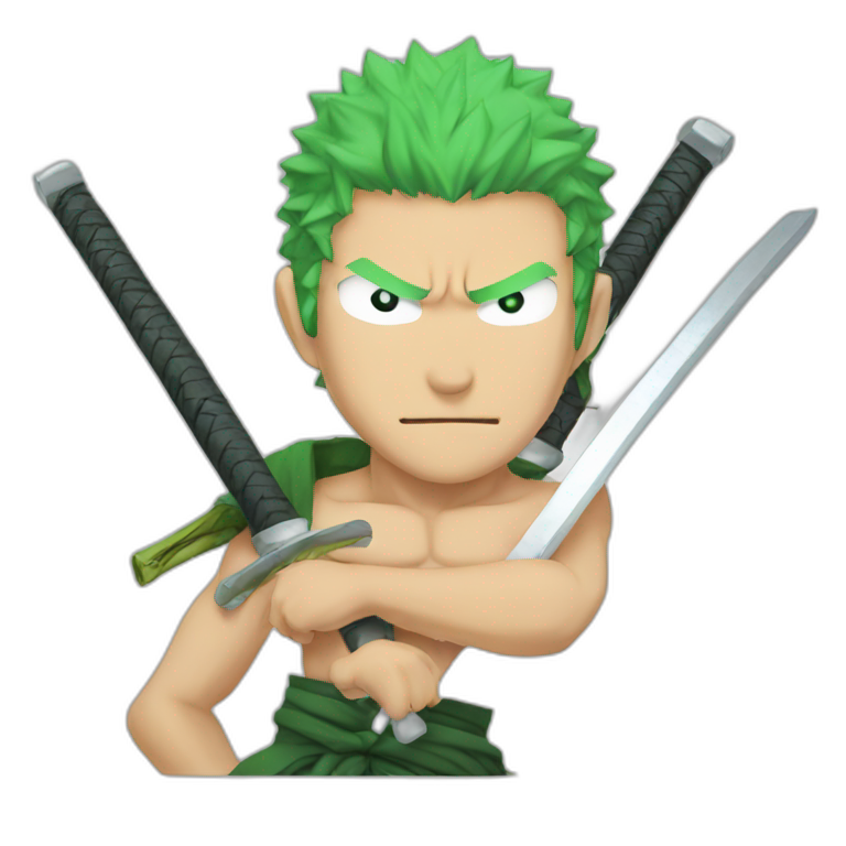 Zoro with 3 sword style | AI Emoji Generator