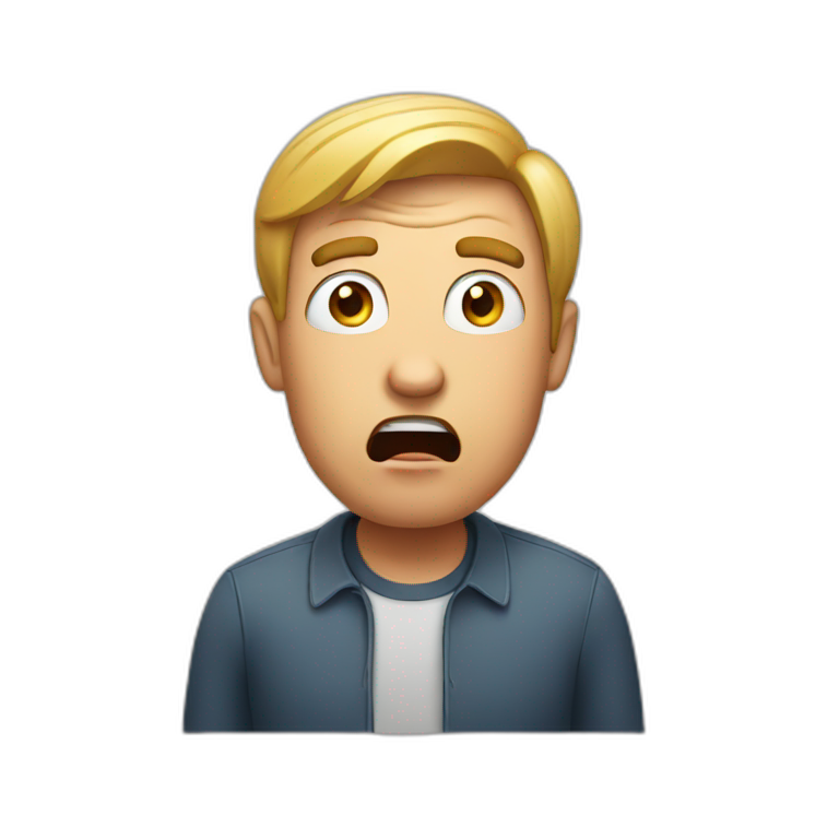 man looking sideways shocked | AI Emoji Generator