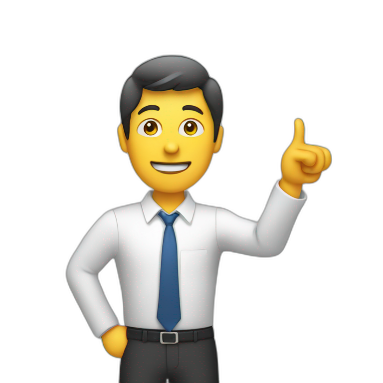 person pointing to their head | AI Emoji Generator