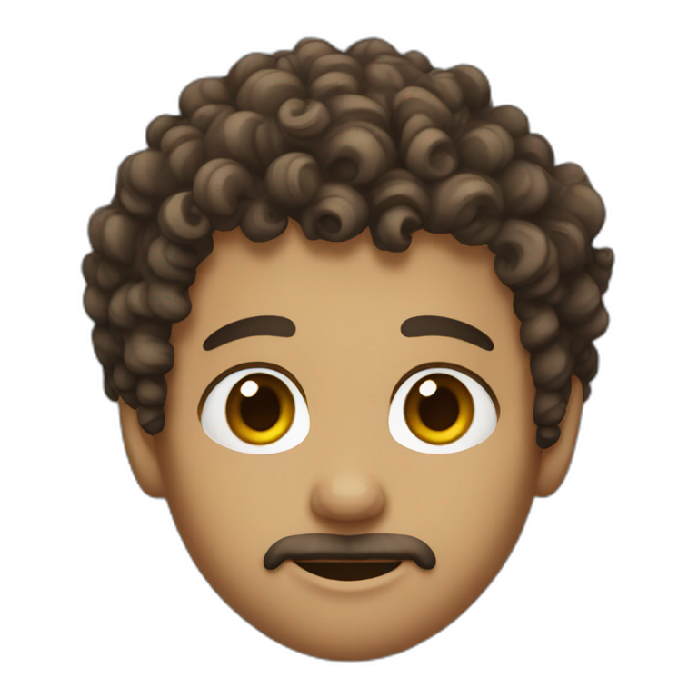 young man - tan skin - light beard - short brown hair | AI Emoji Generator