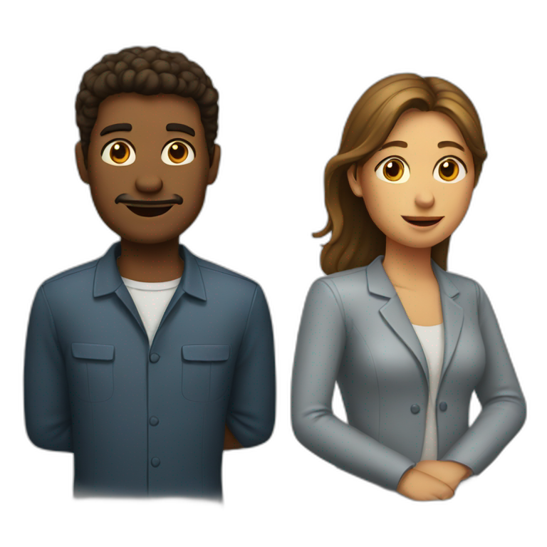 two women talking | AI Emoji Generator