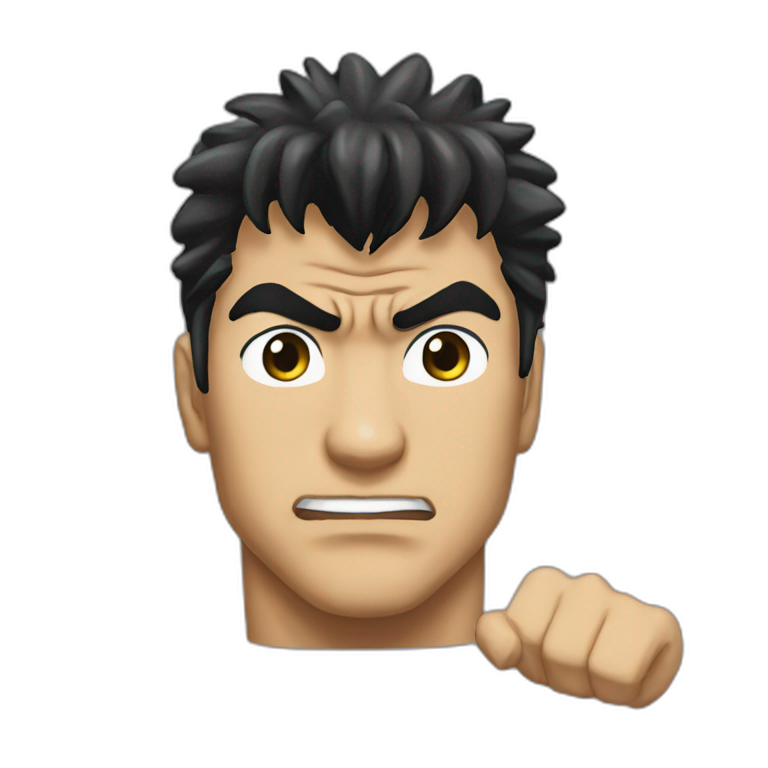 Hajime no ippo throwing a punch | AI Emoji Generator