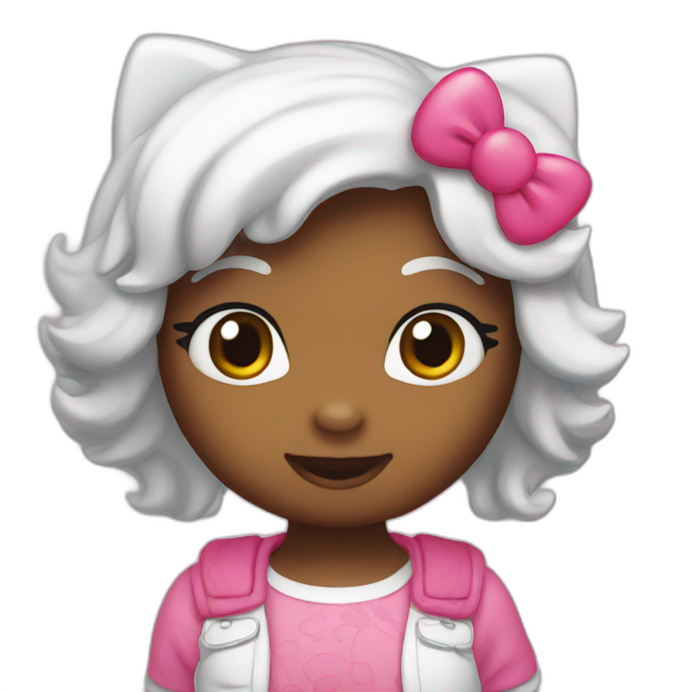 Hello kitty with a spider man cap | AI Emoji Generator