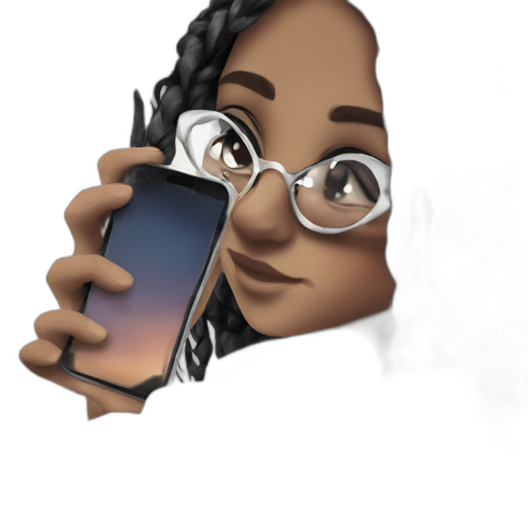 Girl With Short Box Braids Ai Emoji Generator 